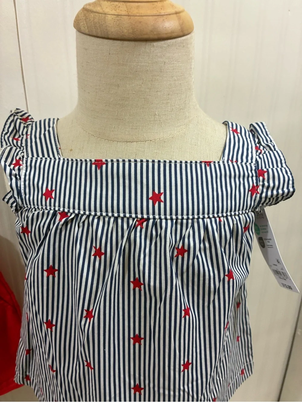 Carter's Red Shorts and Navy/White Striped Star Tank Set